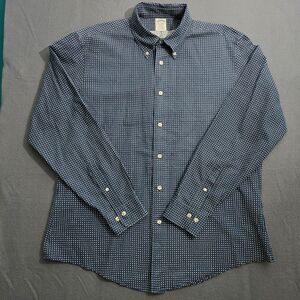 Brooks Brothers Regent Classic Men L Blue Floral Button Down Dress Shirt